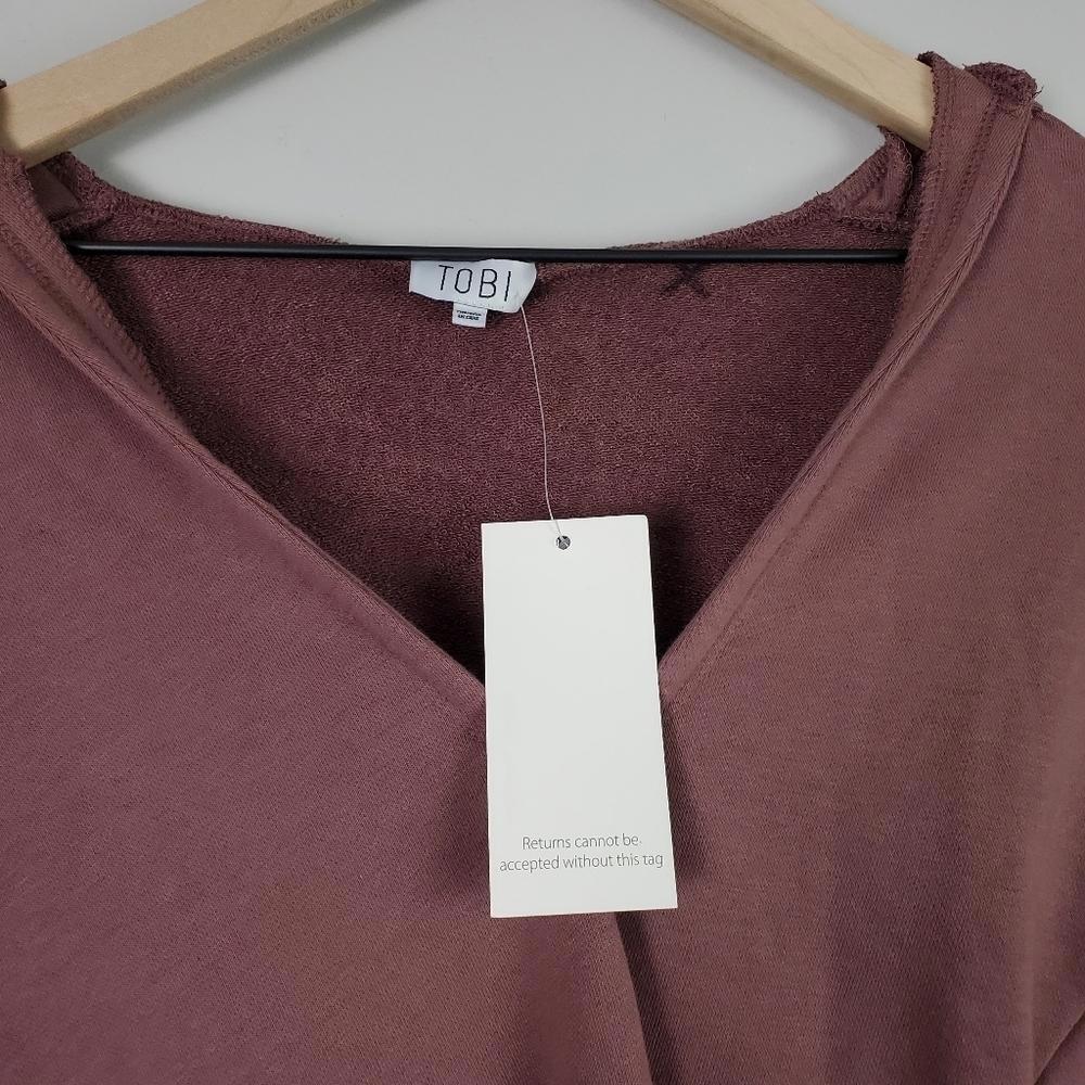 Tobi Marsala Ashlyn Hooded sweatshirt Bodysuit SMALL BNWT - Picture 6 of 10